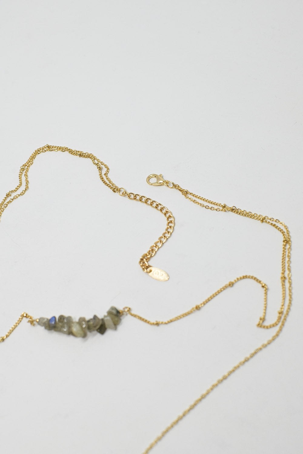 Collier 2 en 1 avec cristaux gris et blancs