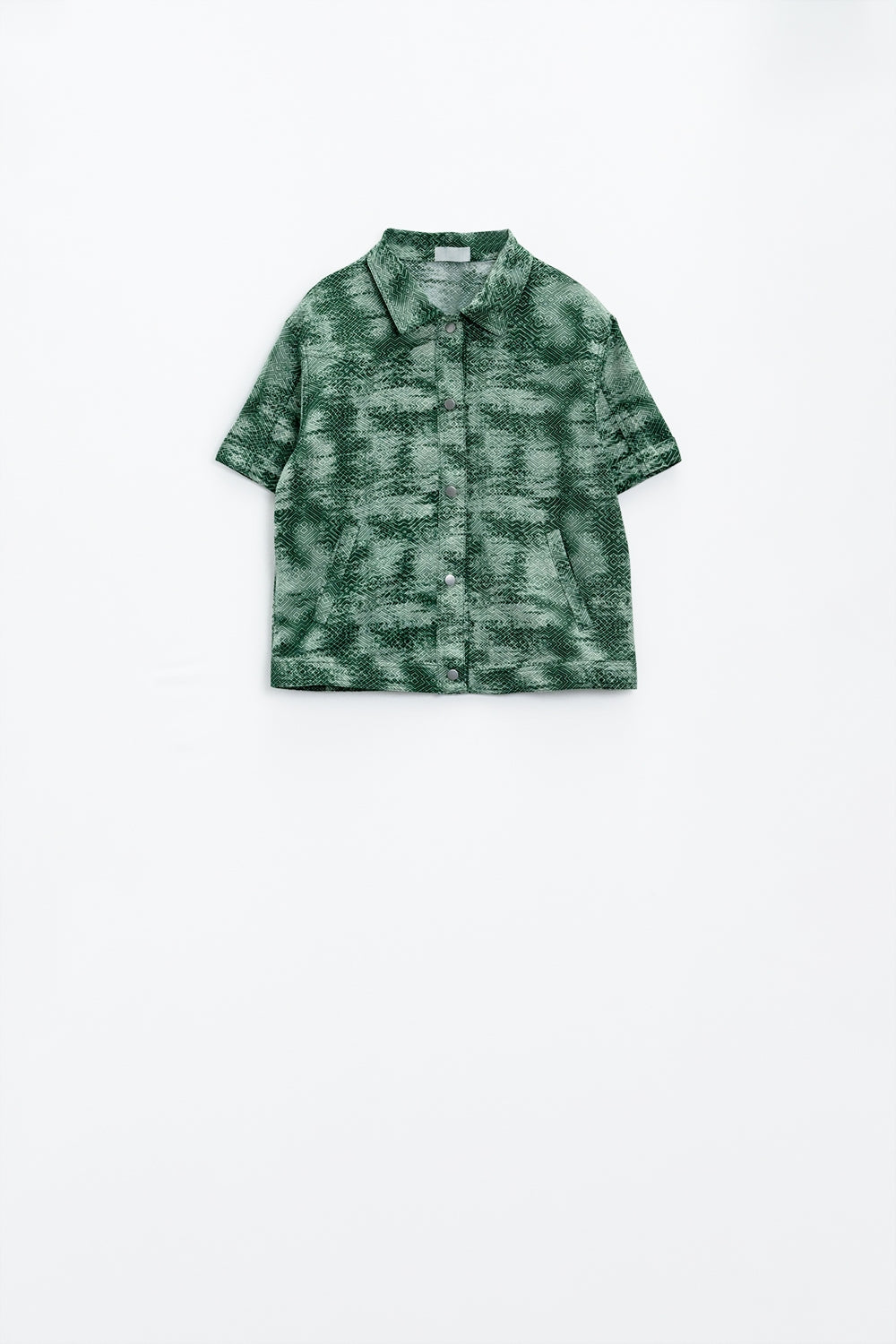 Polo boutonné en Tie Dye vert