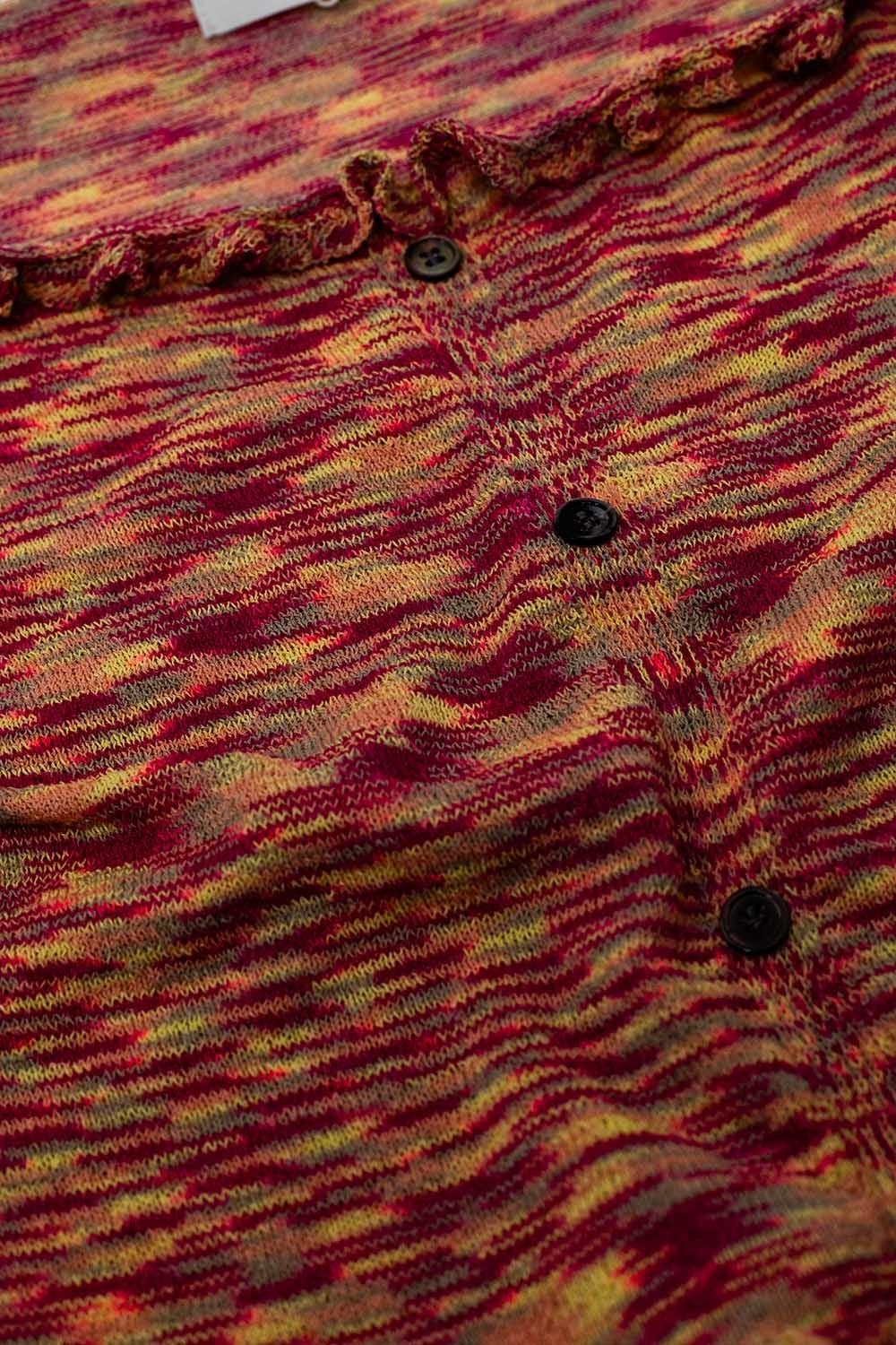 Top croisé en tricot à épaules dénudées mélange rouille