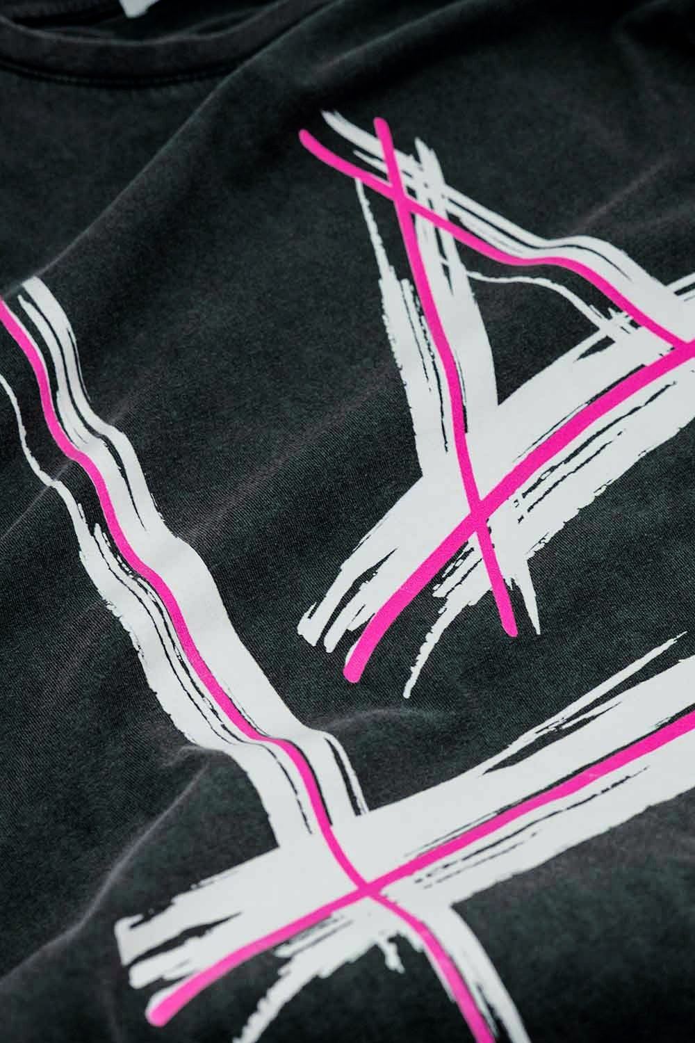T-shirt noir décontracté imprimé logo LA Los Angeles