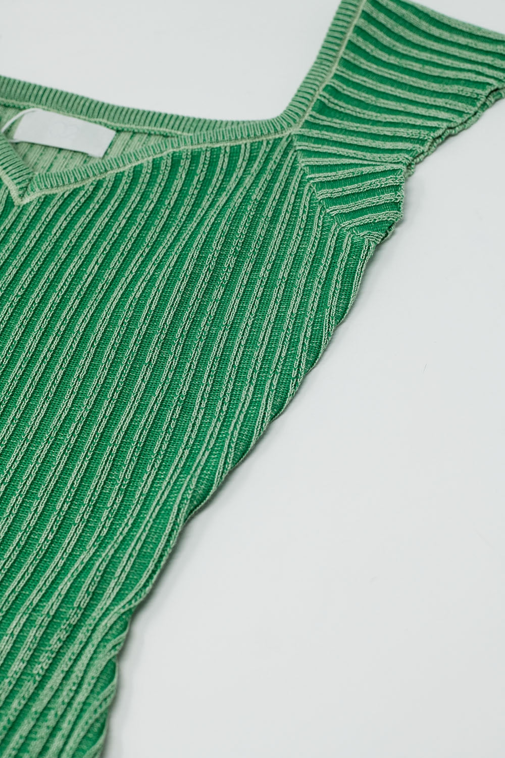 Robe midi en côtes épaisses à manches courtes