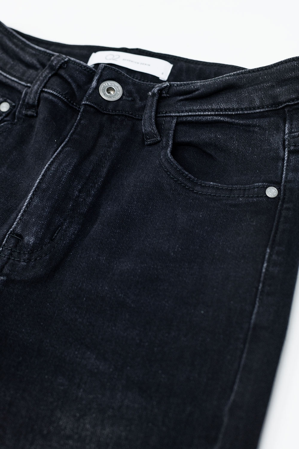 Jean flare à taille haute en noir