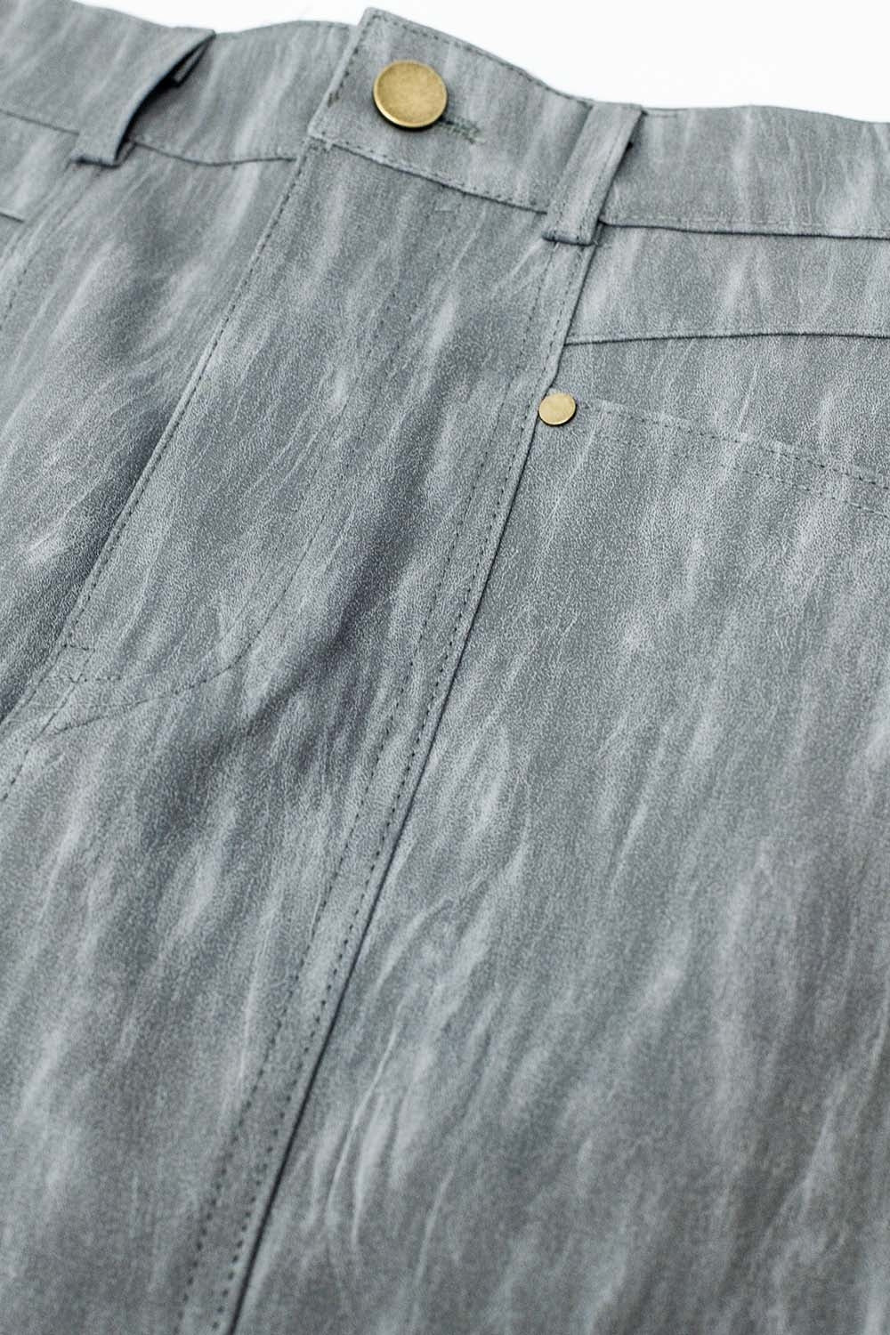 Minijupe Straight en simili-cuir grise avec poches