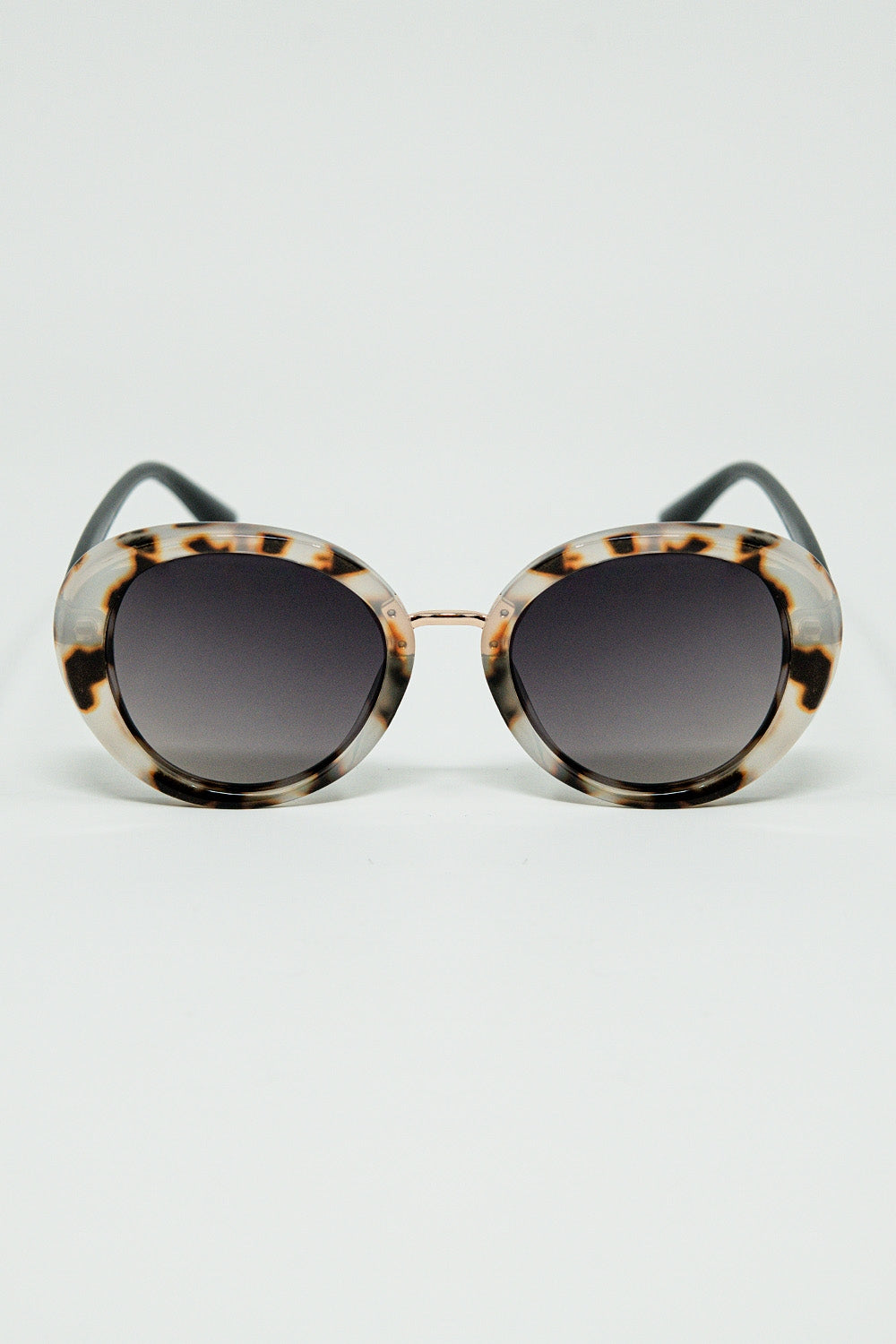 Beige Sunset Spot Oval Shaped Sunglasses
