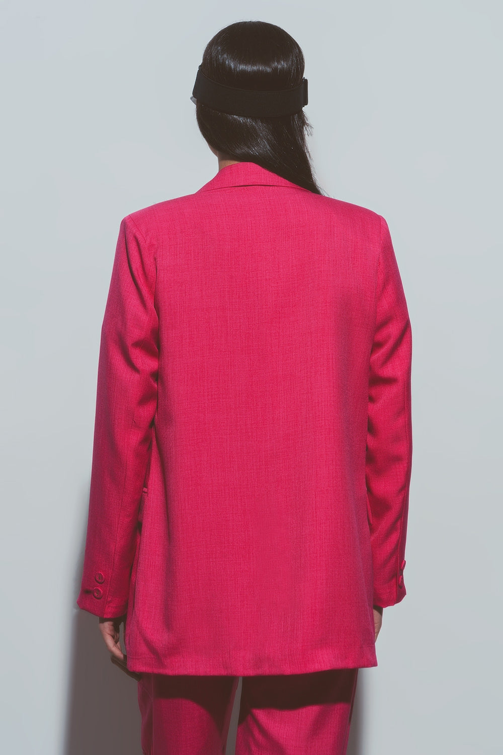 Blazer oversize texturé en rose