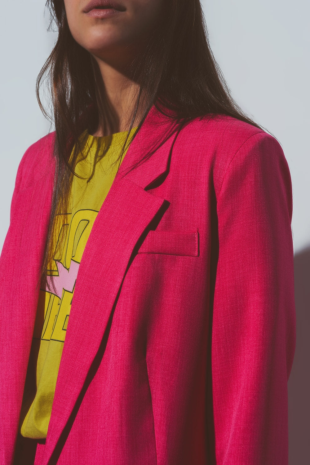 Blazer oversize texturé en rose