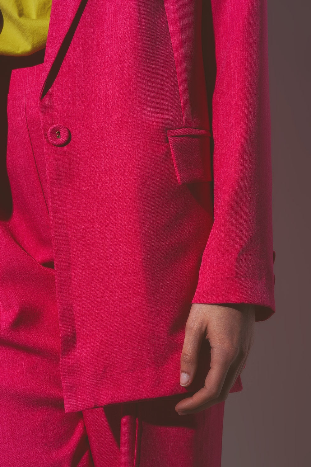 Blazer oversize texturé en rose