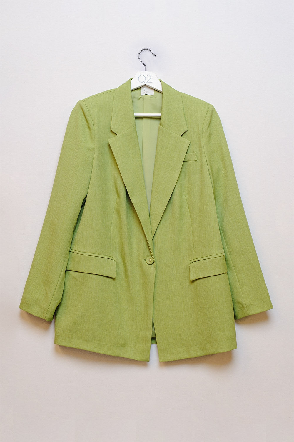 Q2 Blazer oversize texturé en vert