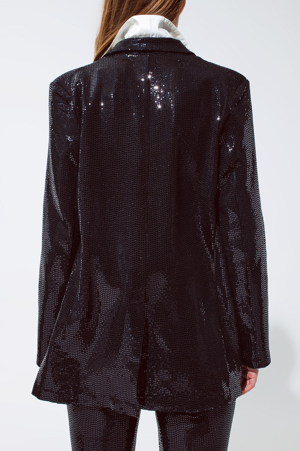 Blazer Party Relaxed à sequins en noir