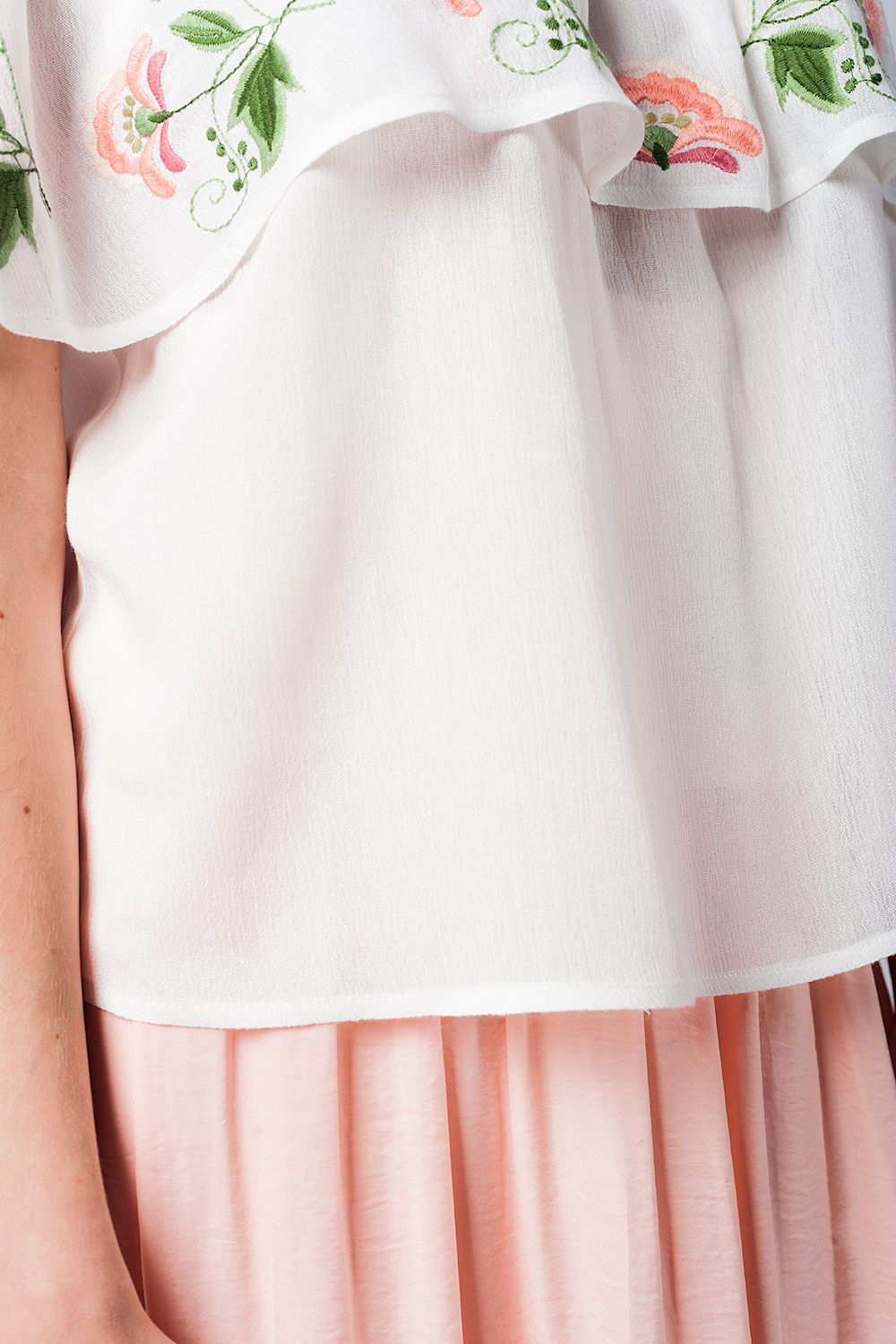Blouse blanche détails brodés