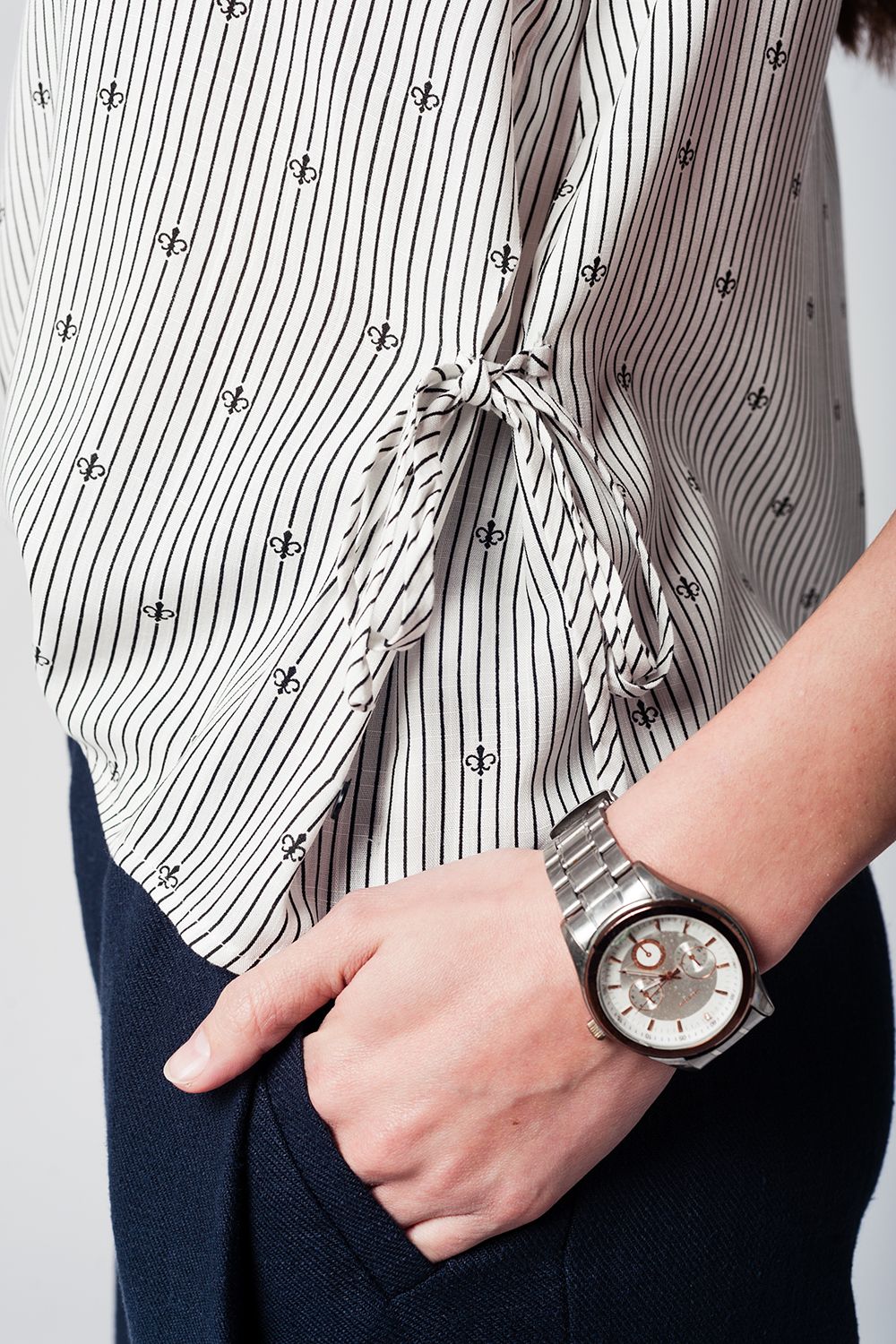 Blouse bleu marine imprimé