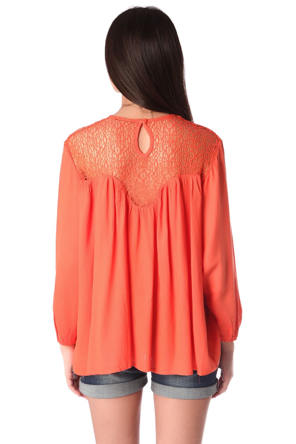 Blouse effet cage en orange