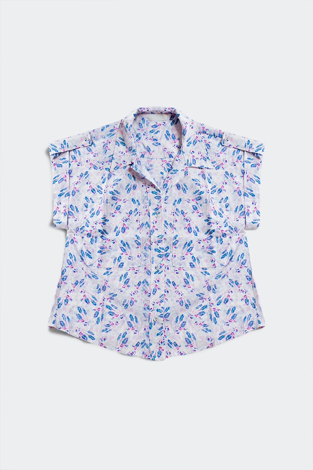 Blouse mauve avec poches et imprimé floral