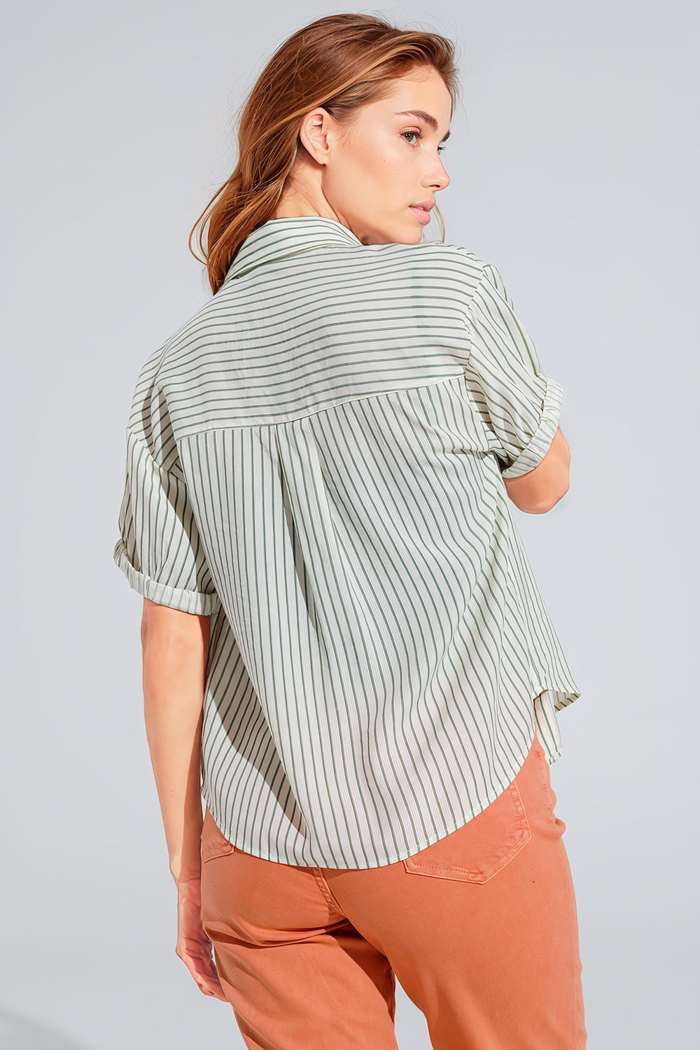 Blouse rayée blanche avec logo Love