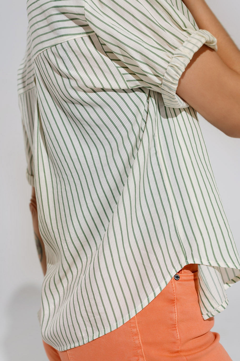 Blouse rayée blanche avec logo Love