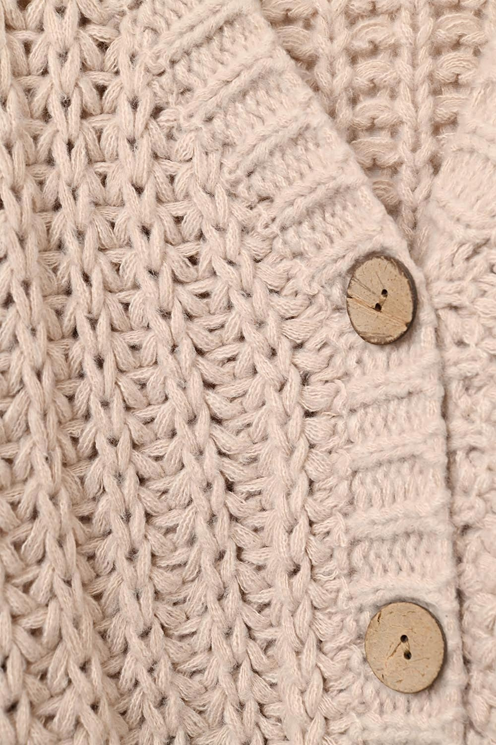 Cardigan à grosses mailles en beige foncé