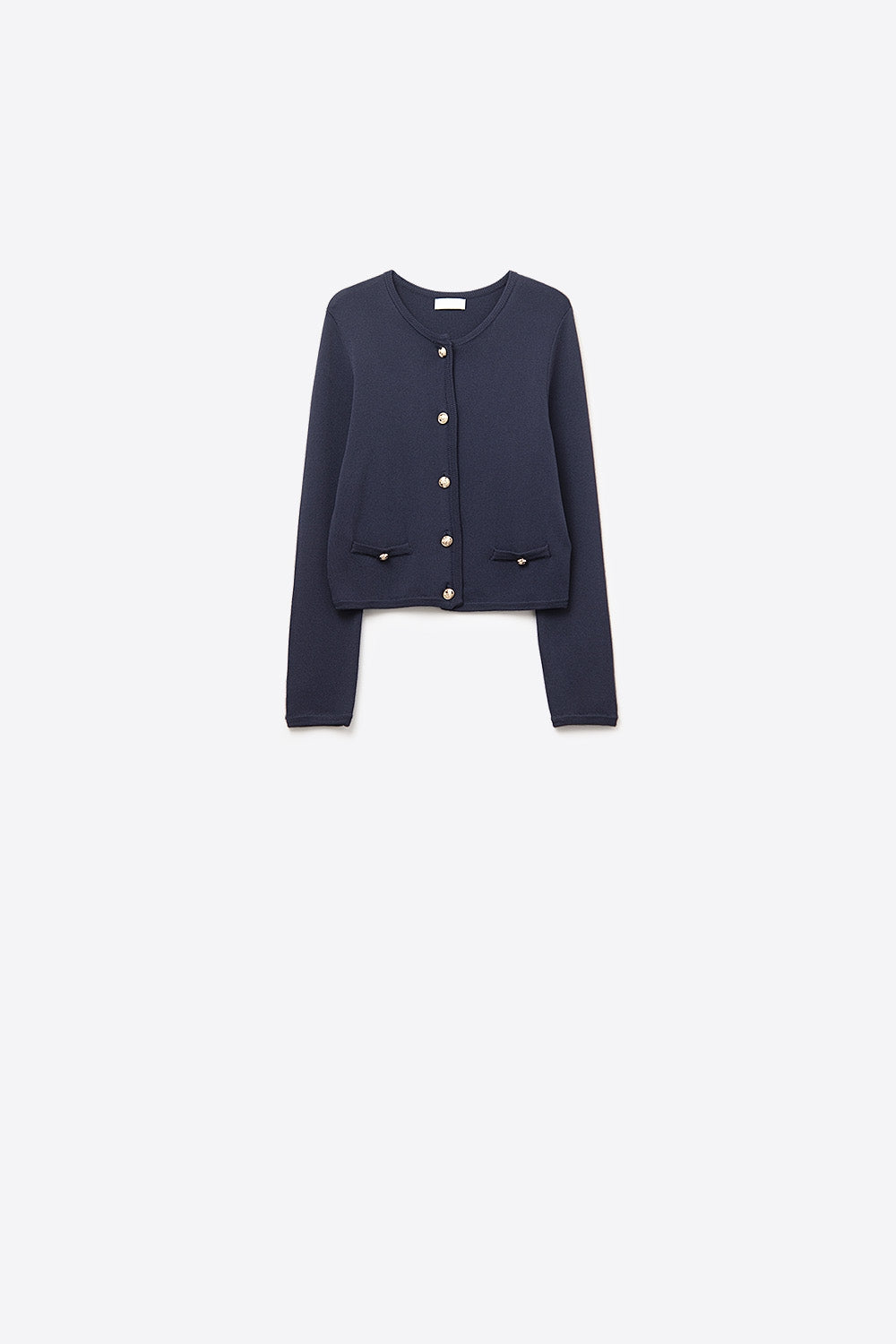 Cardigan bleu marine avec boutons dorés