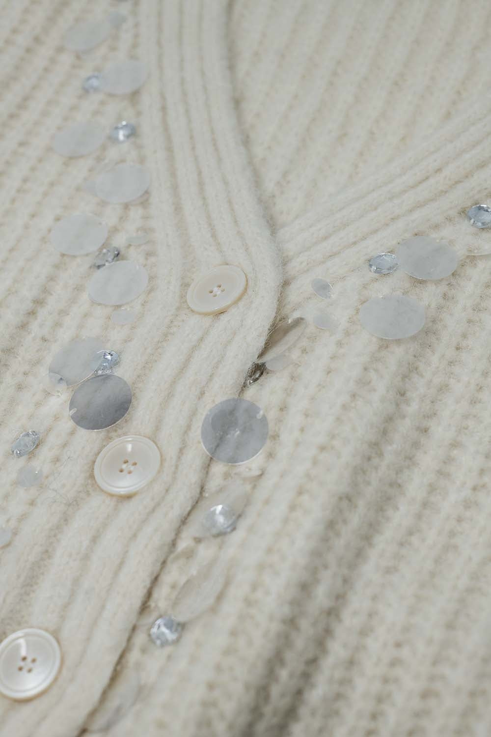 Cardigan en maille épaisse avec paillettes