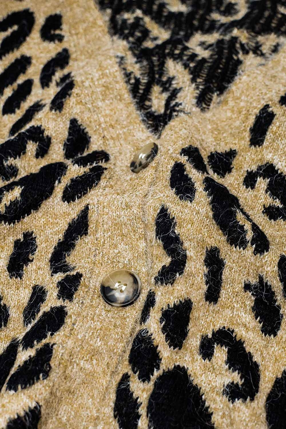 cardigan imprimé léopard en maille douce