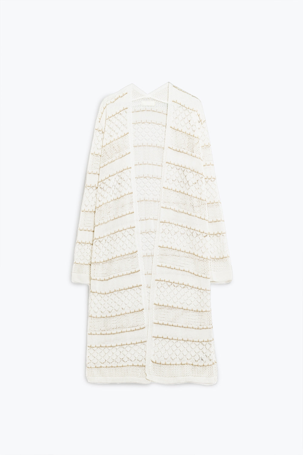 Cardigan Maxi à manches longues en crochet blanc