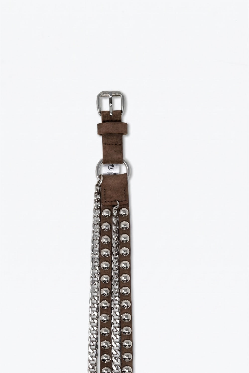 Ceinture Camel à Clous avec Chaînes Pendantes
