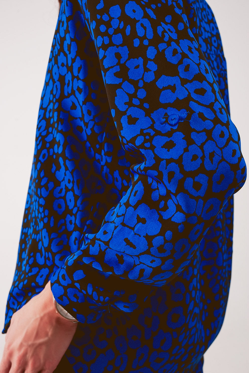 Chemise à imprimé animal bleu