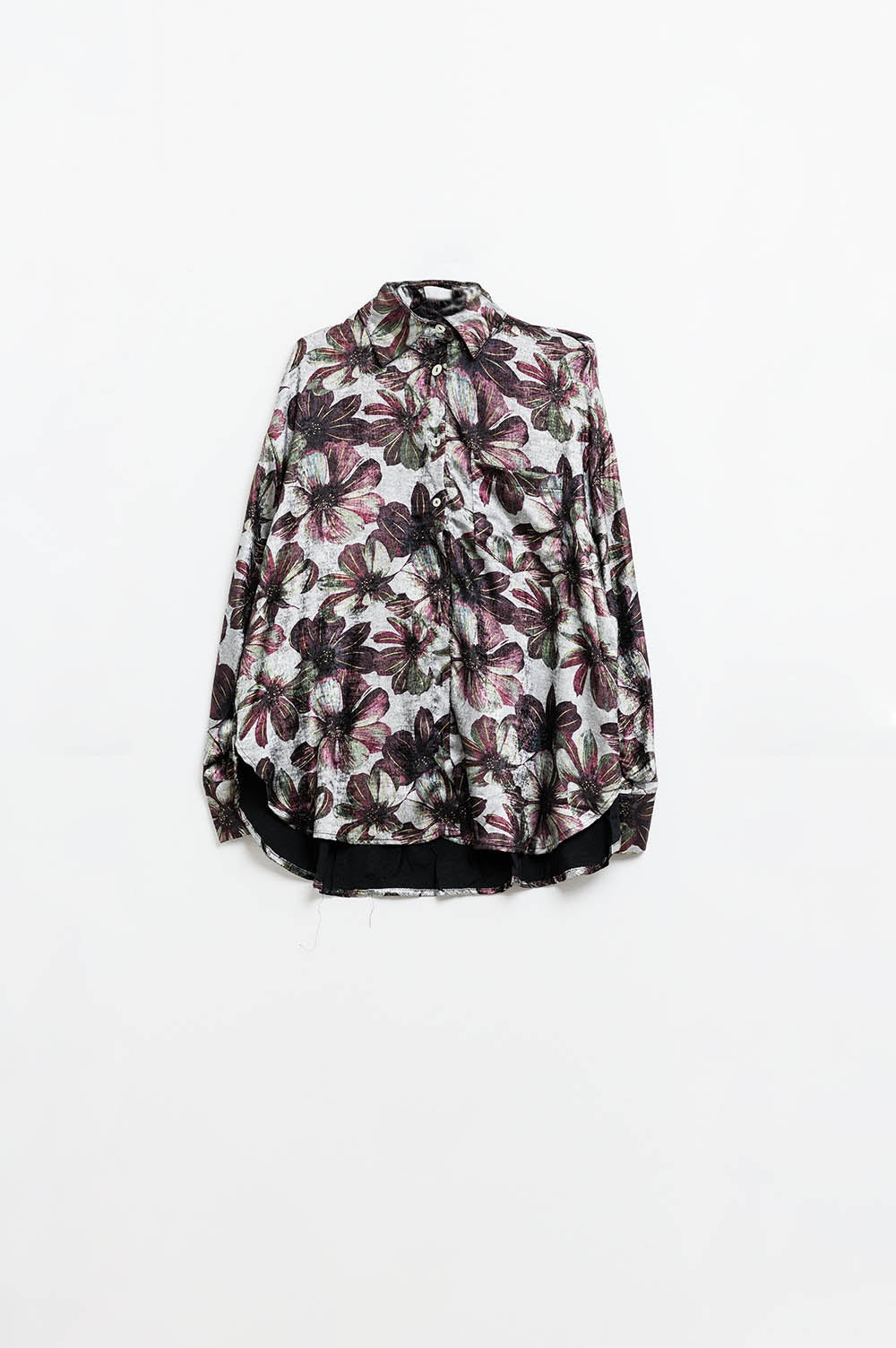 Chemise à imprimé floral à effet métallique