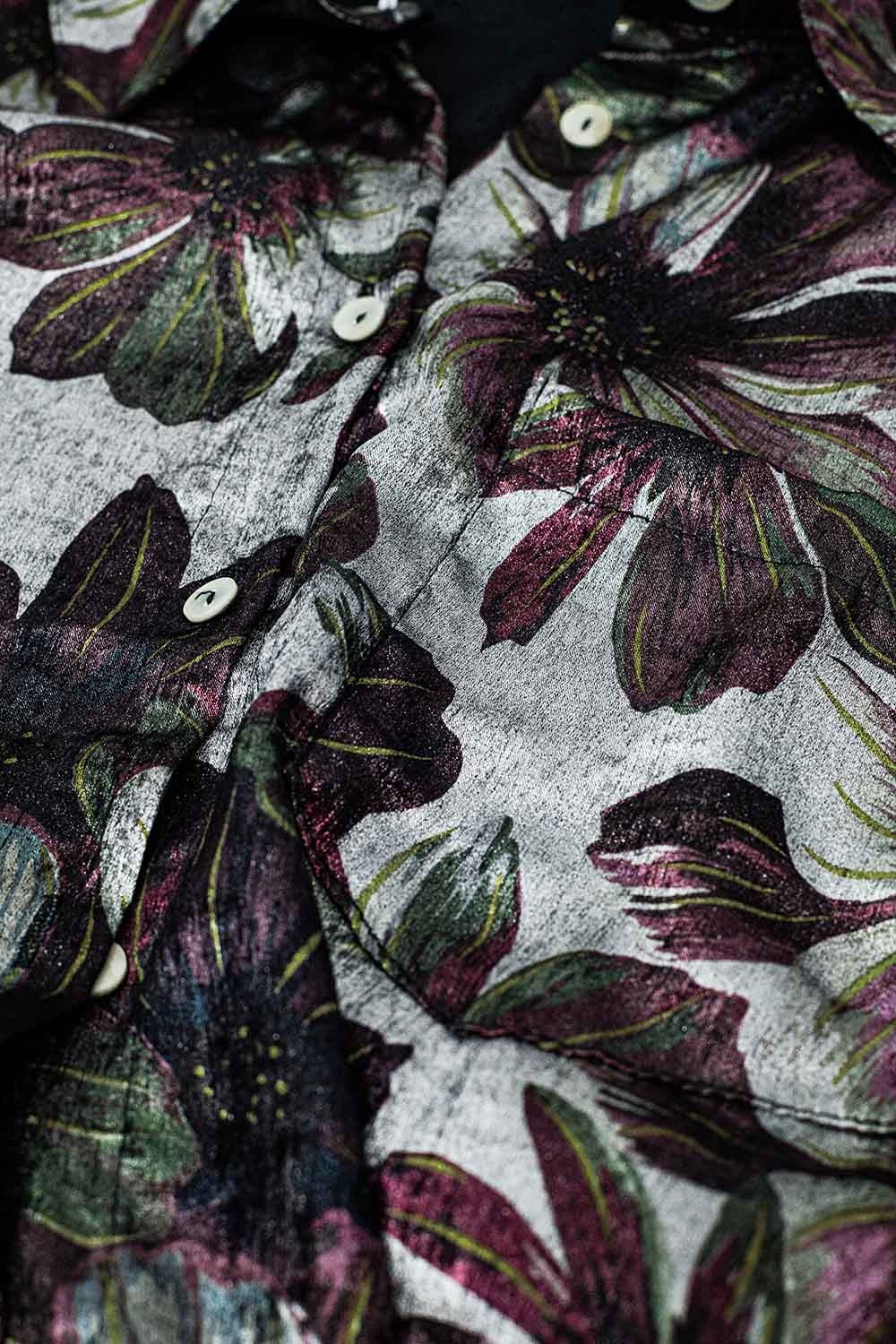 Chemise à imprimé floral à effet métallique
