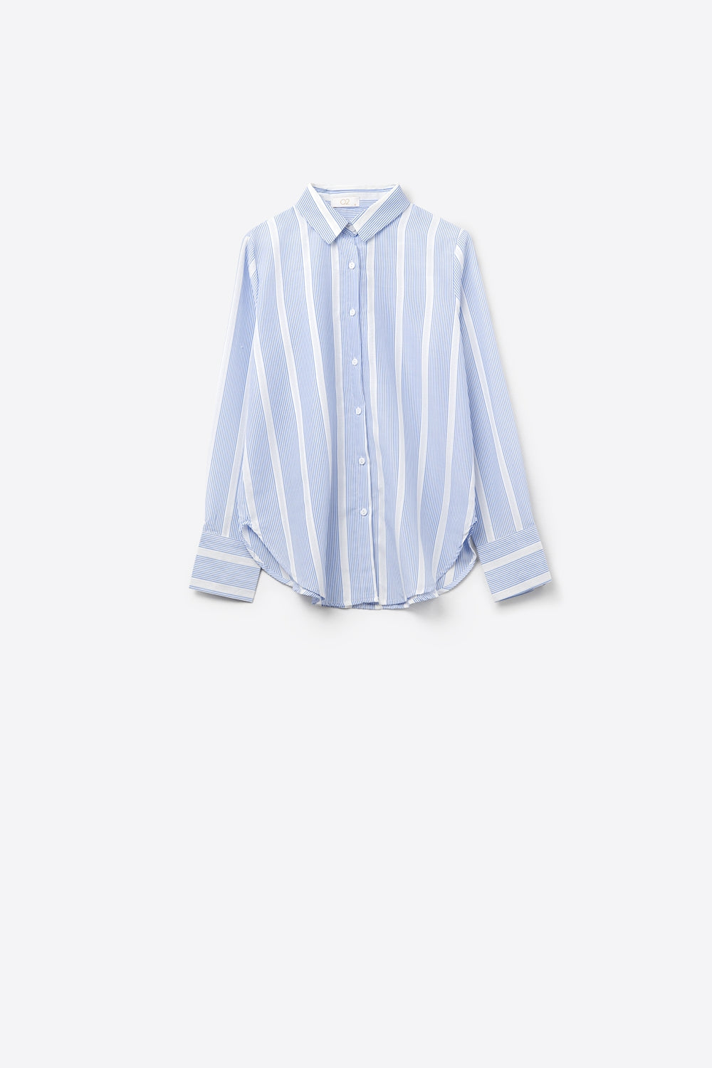 Chemise à rayures en tissu souple bleu et blanc