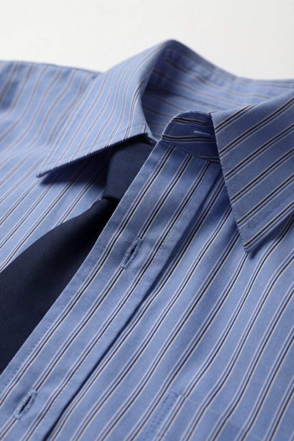 Chemise ample à rayures bleu clair à boutons