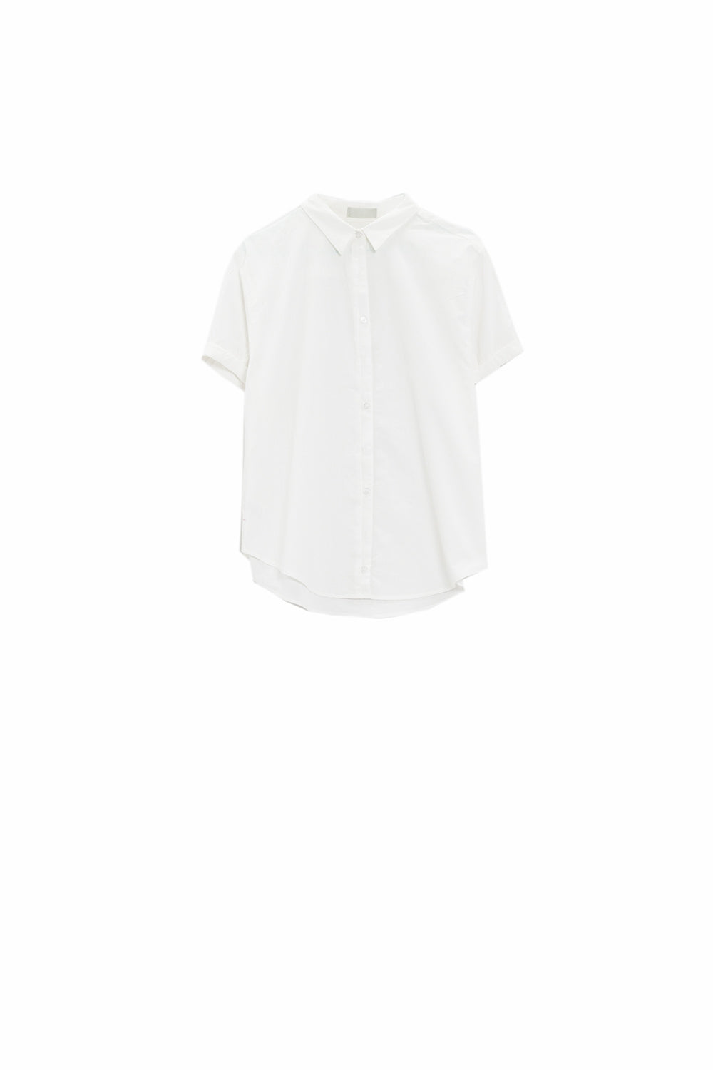 Chemise boutonnée décontractée à manches courtes en blanc