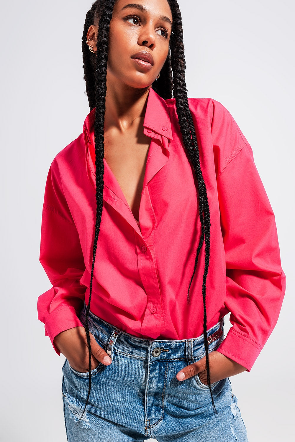 Chemise boutonnée devant Fuchsia