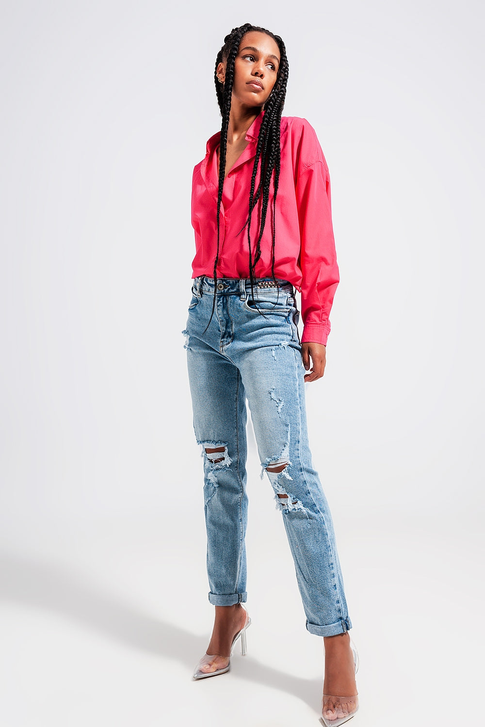 Chemise boutonnée devant Fuchsia