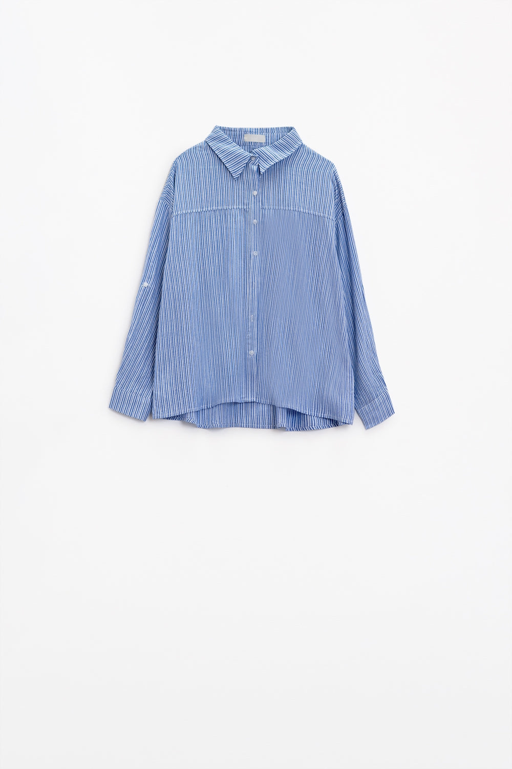 Chemise décontractée à fines rayures bleu