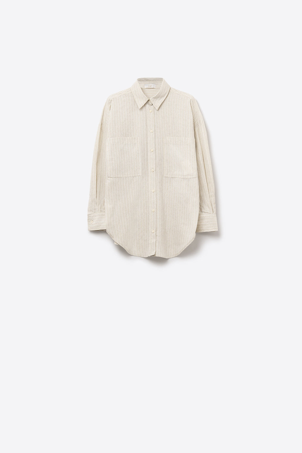 Chemise décontractée à rayures avec poches poitrine surdimensionnées