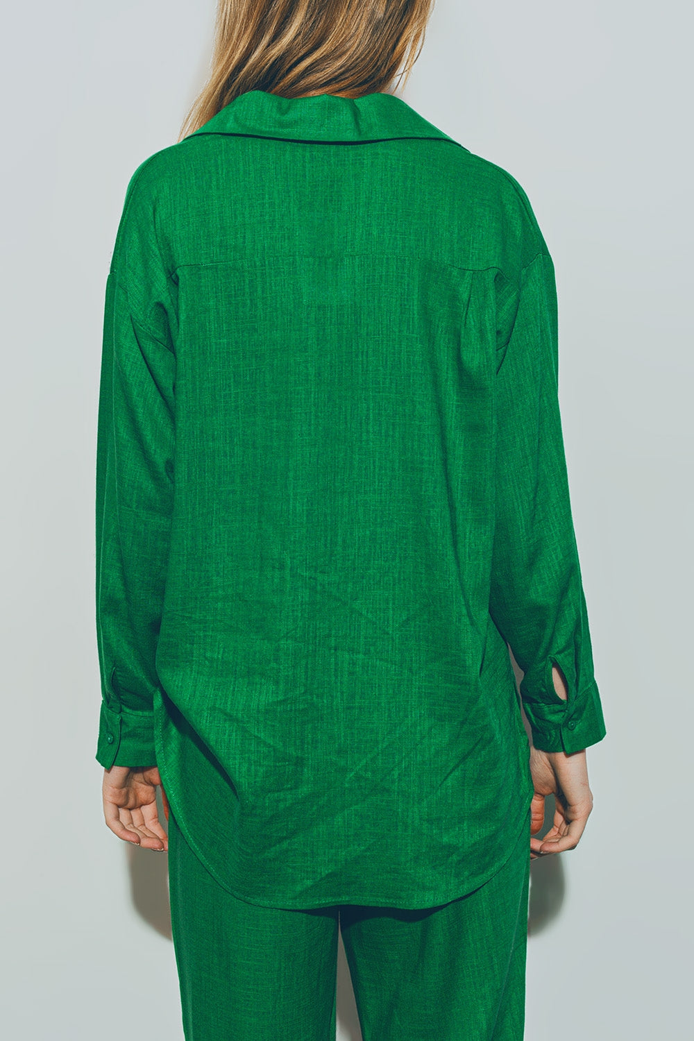 Chemise en Coton à Coupe Ample vert