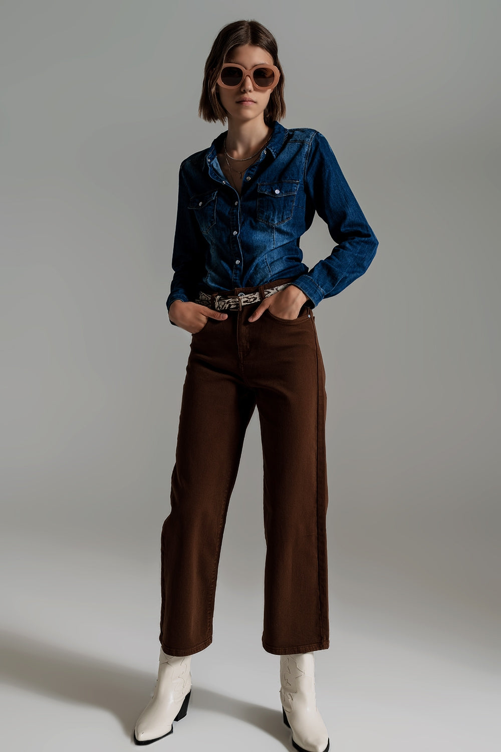 Chemise en jean Bleu délavé moyen