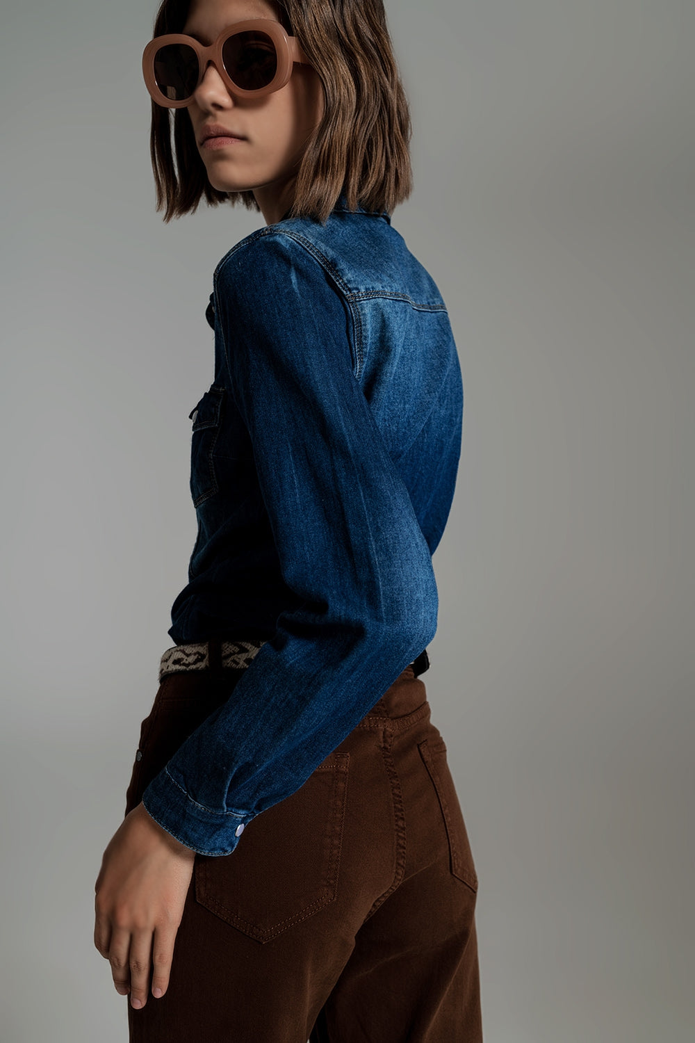 Chemise en jean Bleu délavé moyen
