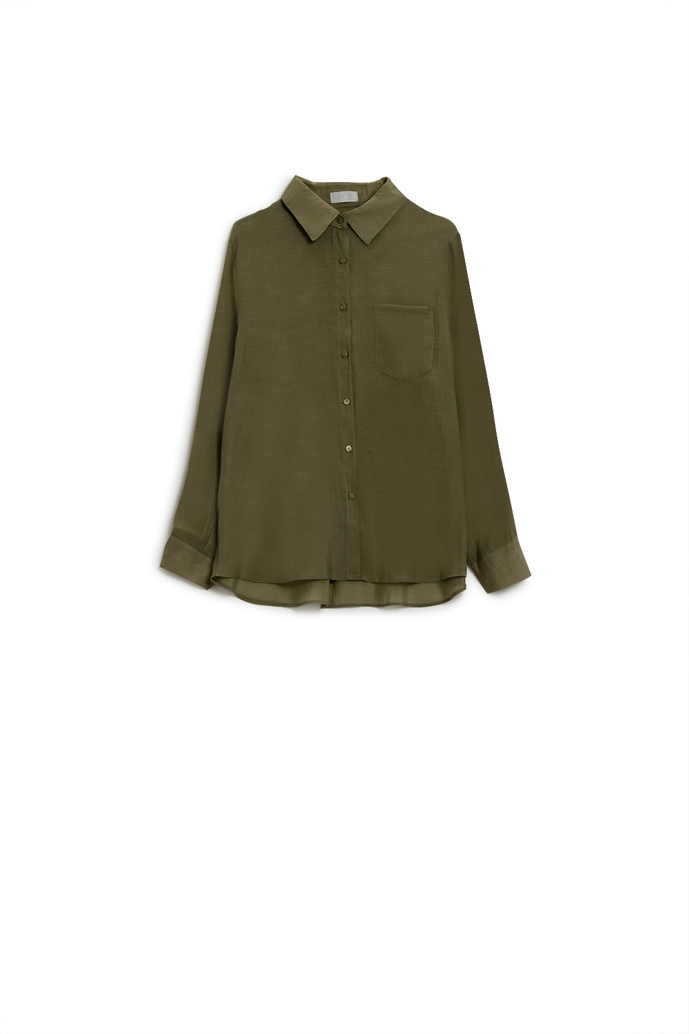 Chemise Kahki à manches longues avec une poche sur la poitrine