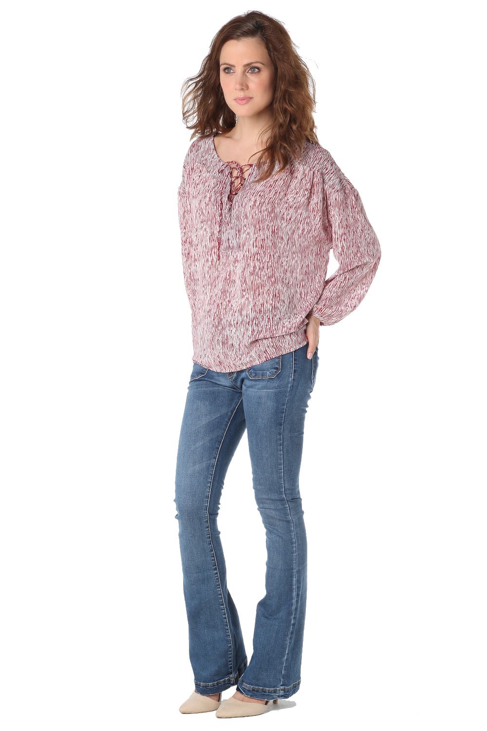 Chemise mouchetée avec lacé
