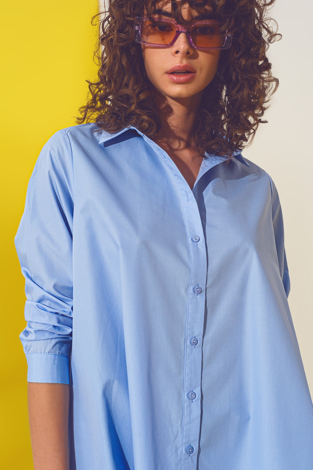 Chemise oversize bleu clair