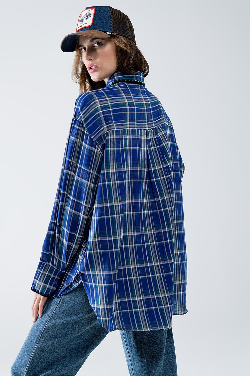 Chemise oversize de bûcheron en bleu