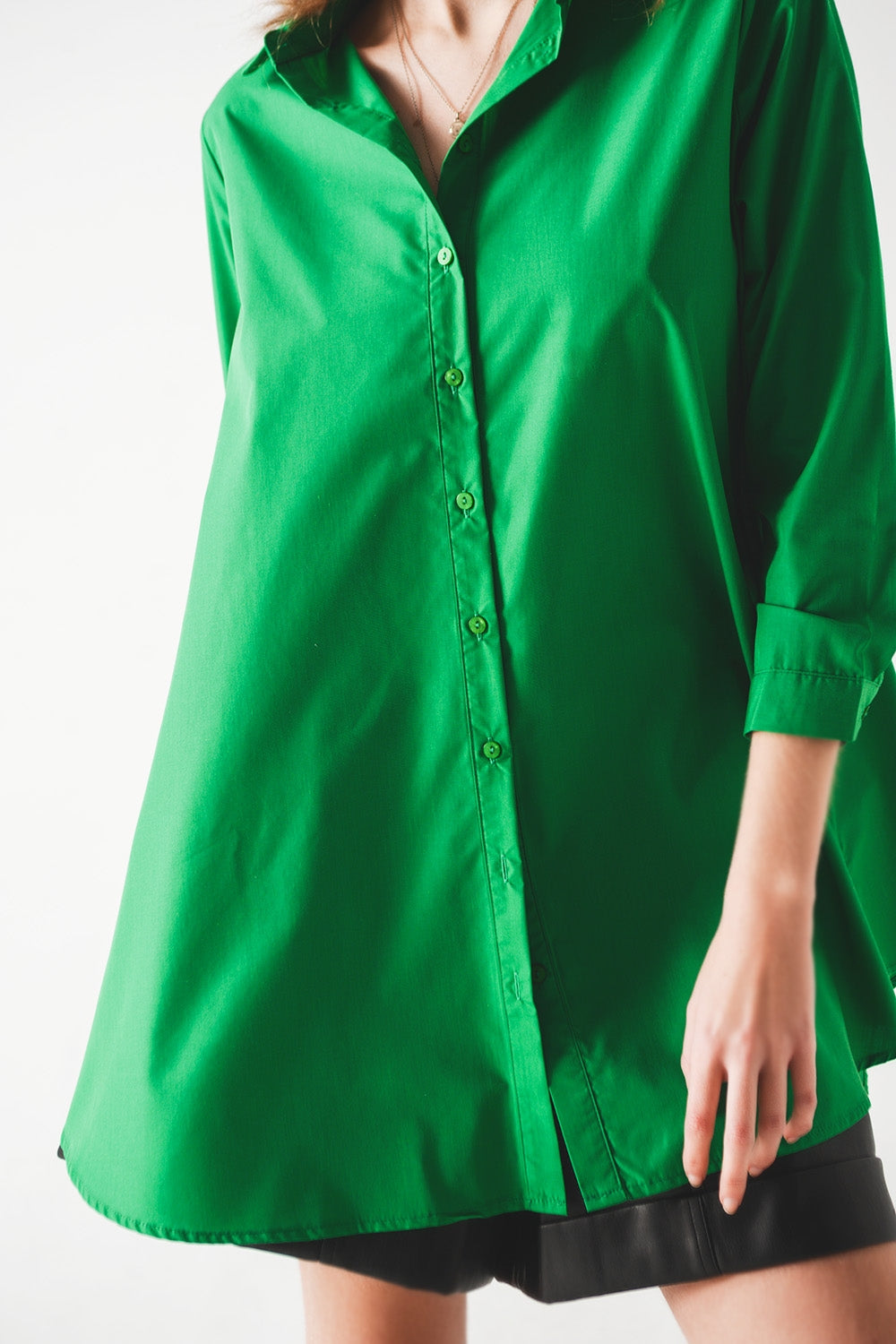 Chemise oversize en vert vif