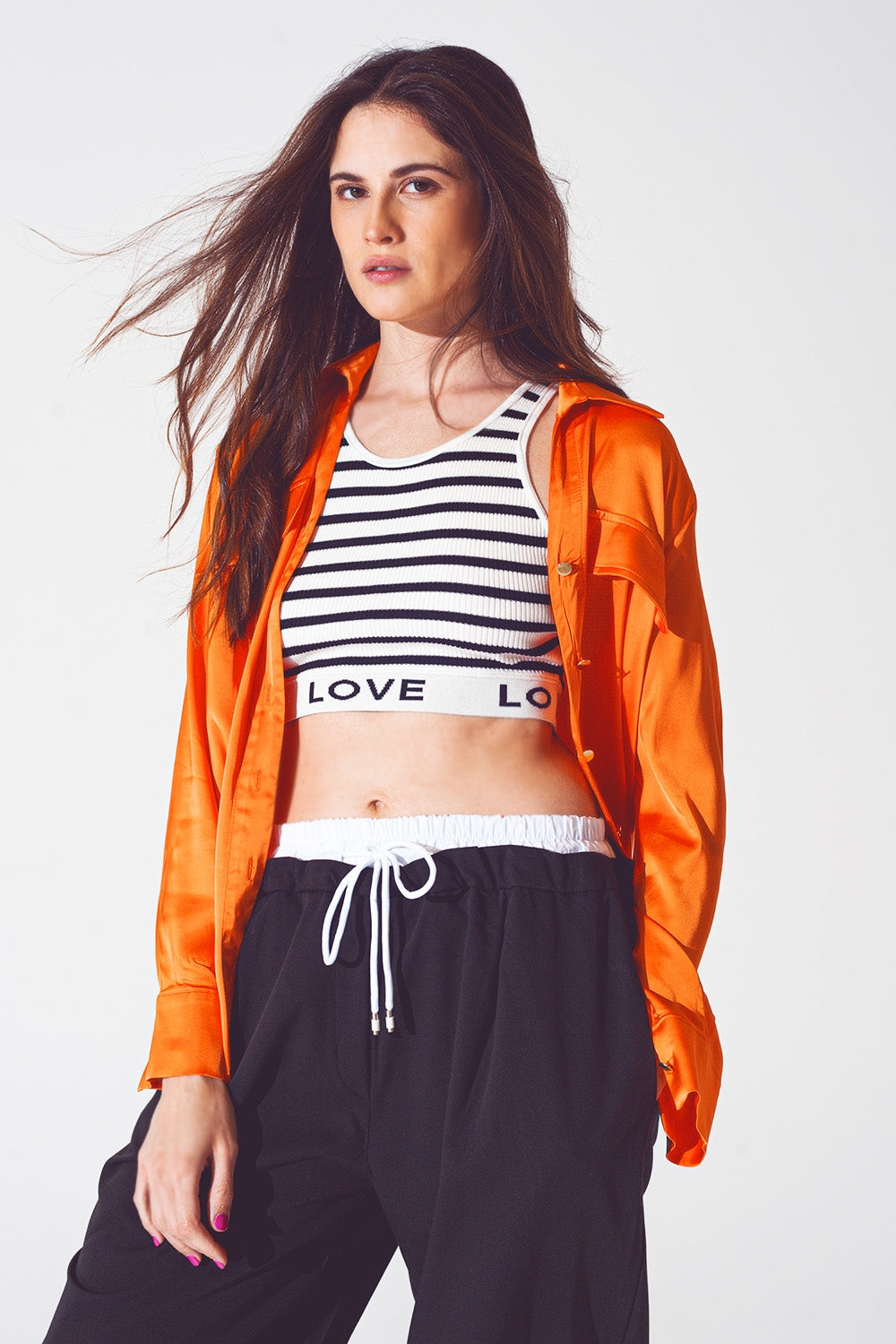Chemise relaxed en rayon Orange vif
