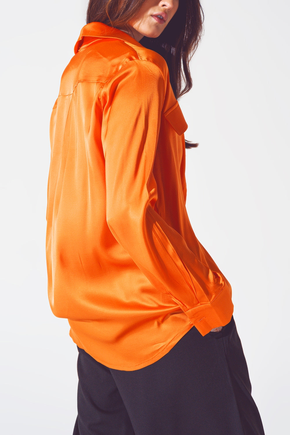 Chemise relaxed en rayon Orange vif