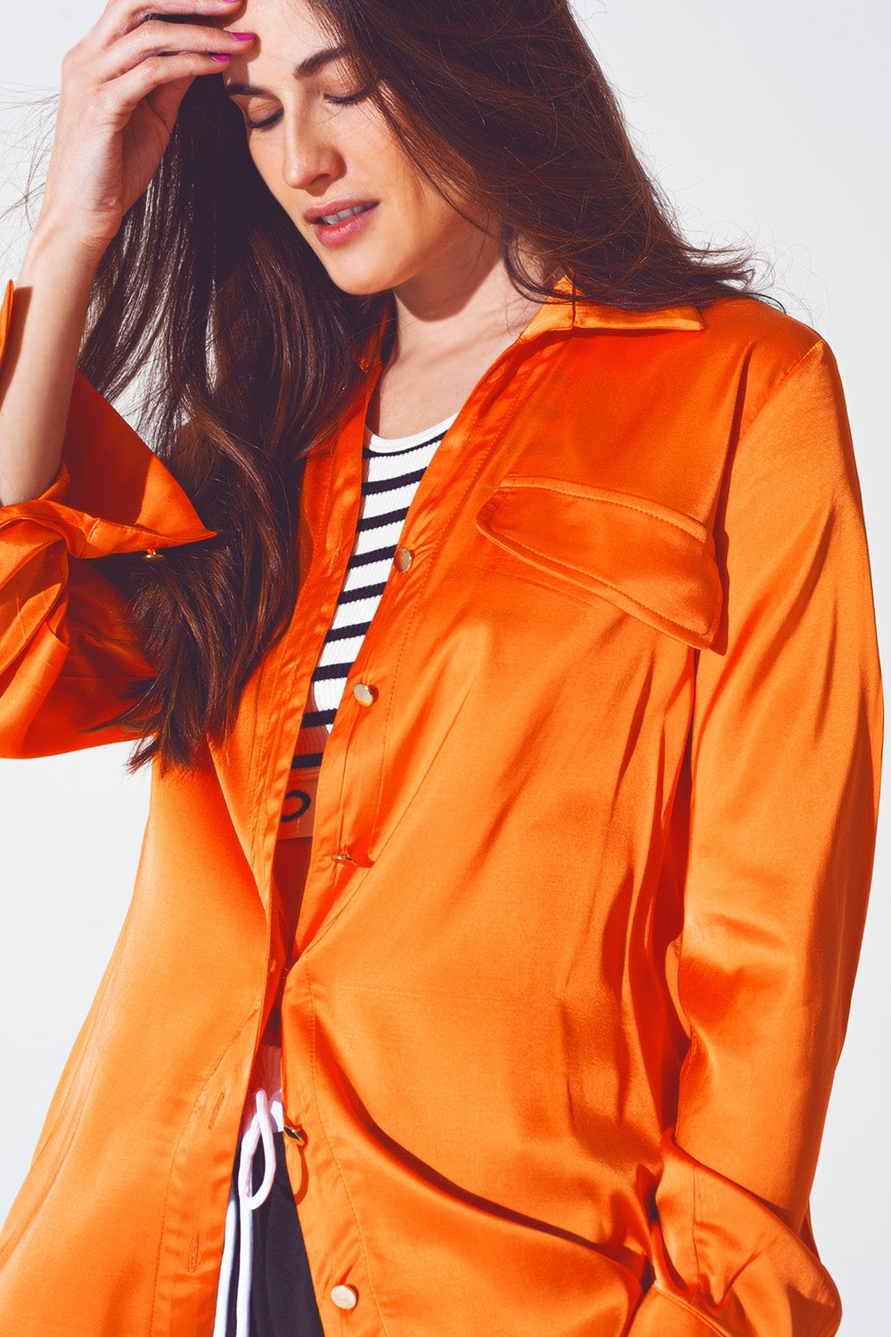 Chemise relaxed en rayon Orange vif