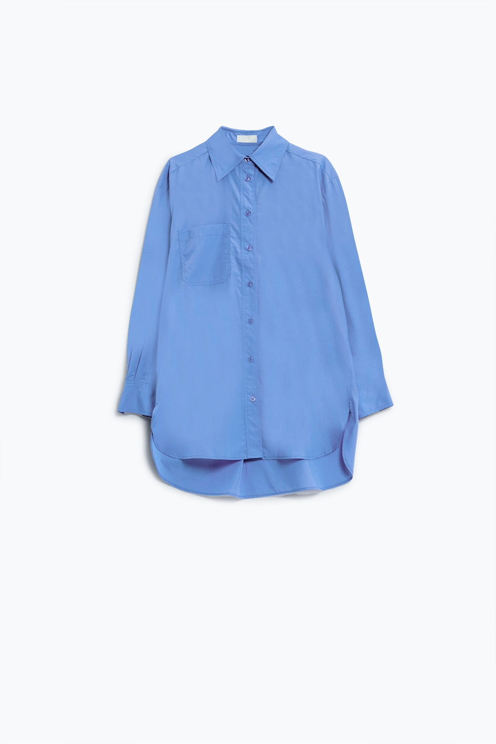 Chemise super surdimensionnée à taille basse en bleu