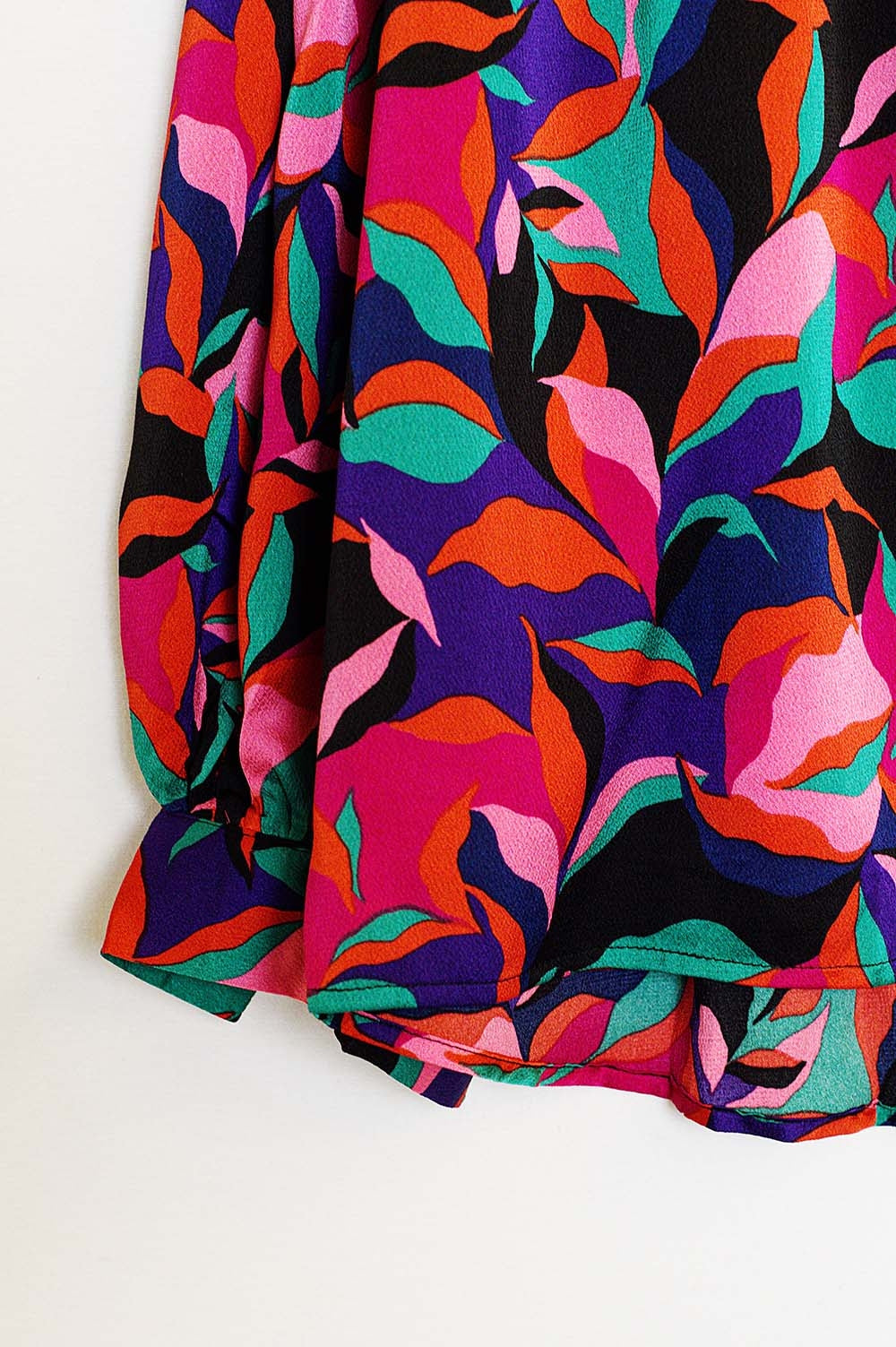 Chemise volumineuse oversize à motif de feuilles abstraites couleurées