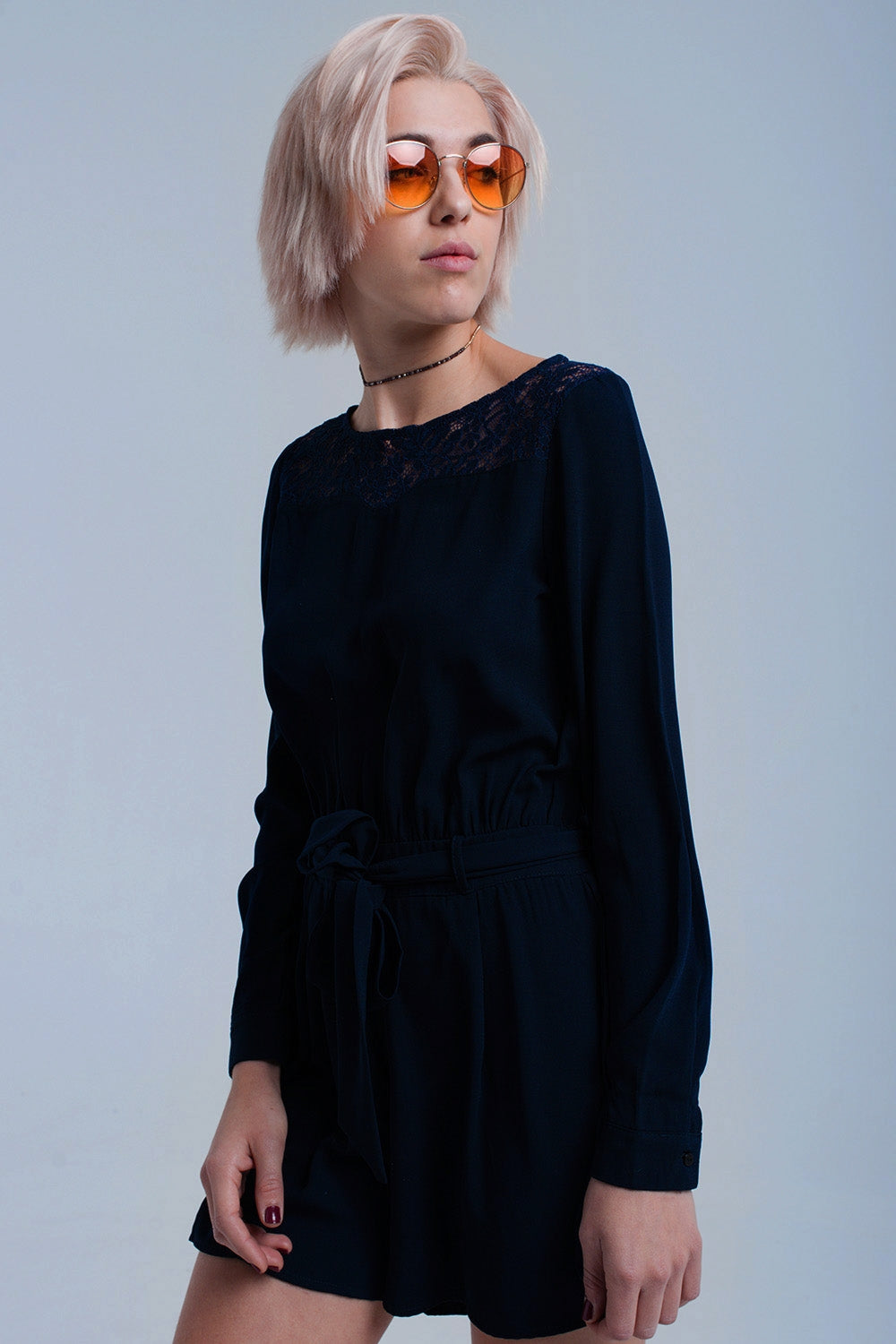 Combinaison navy avec dentelle