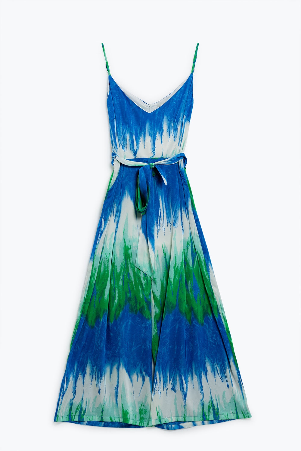 Q2 Combinaison tie-dye avec jambes évasées et bretelles spaghetti